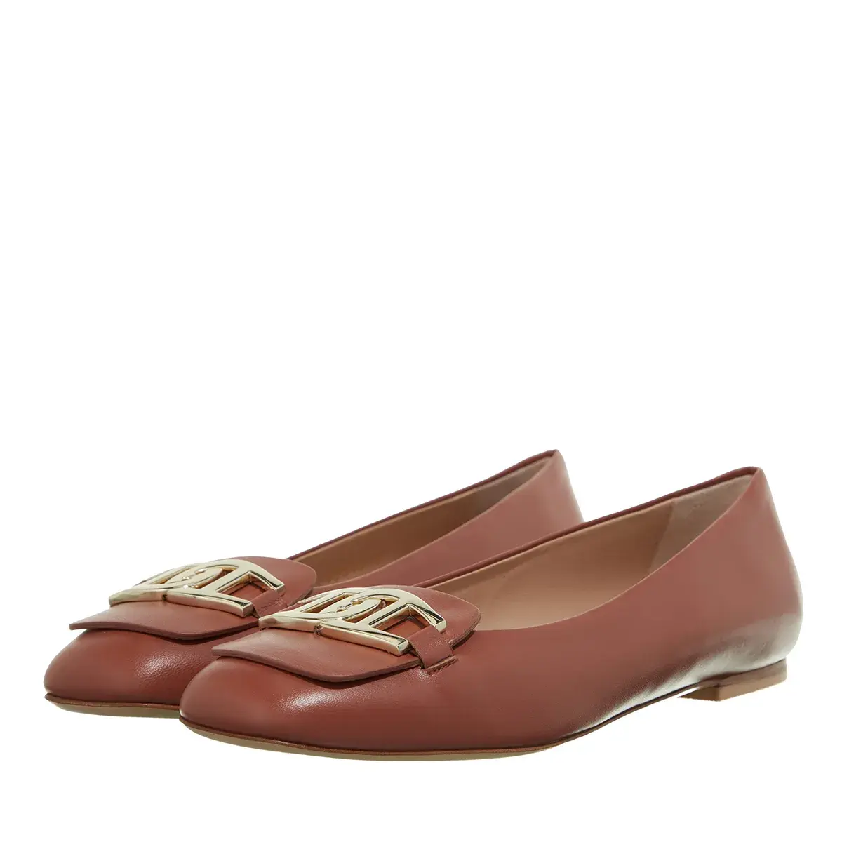 Klassische Ballerinas aus Leder mit Schnalle