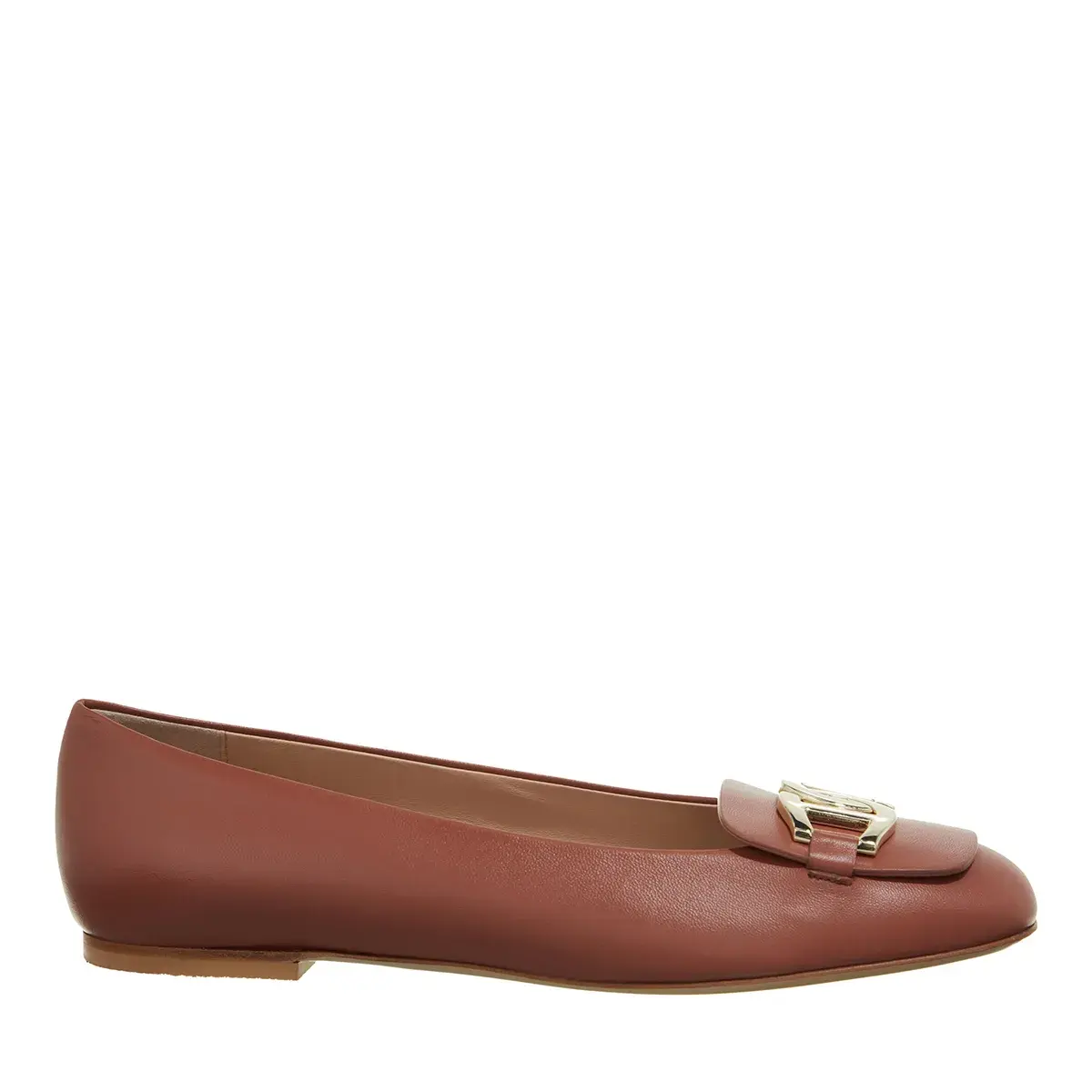 Klassische Ballerinas aus Leder mit Schnalle