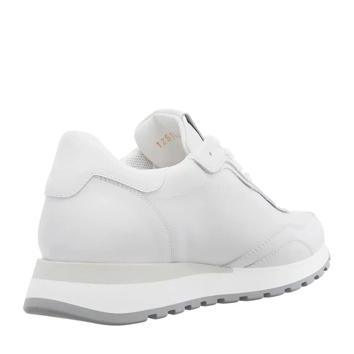 Weißer Leder-Low-Top-Fashion-Sneaker