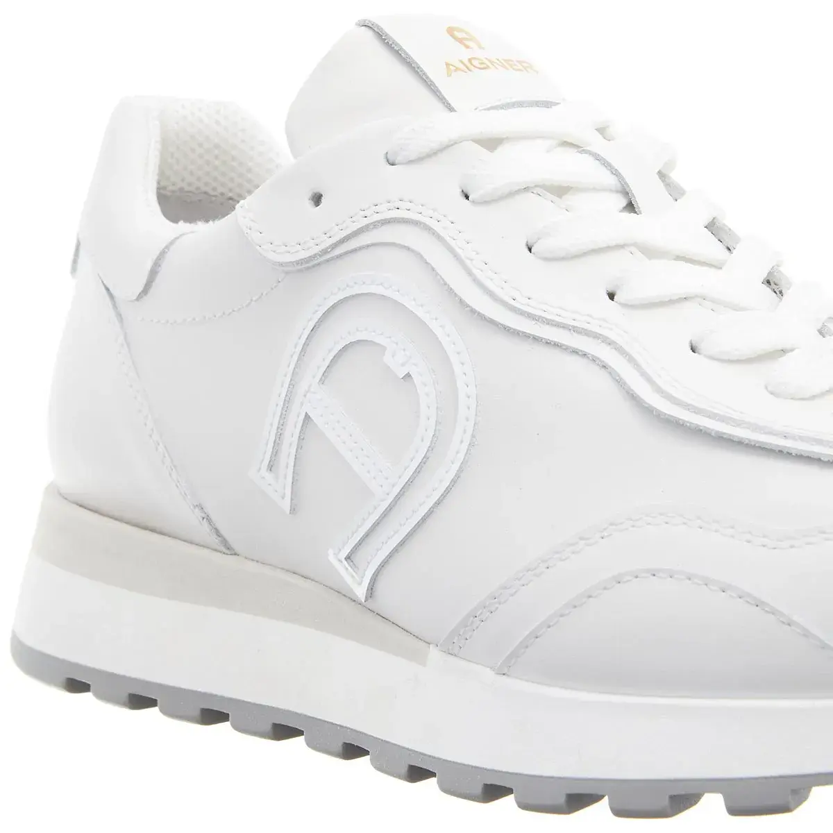 Weißer Leder-Low-Top-Fashion-Sneaker