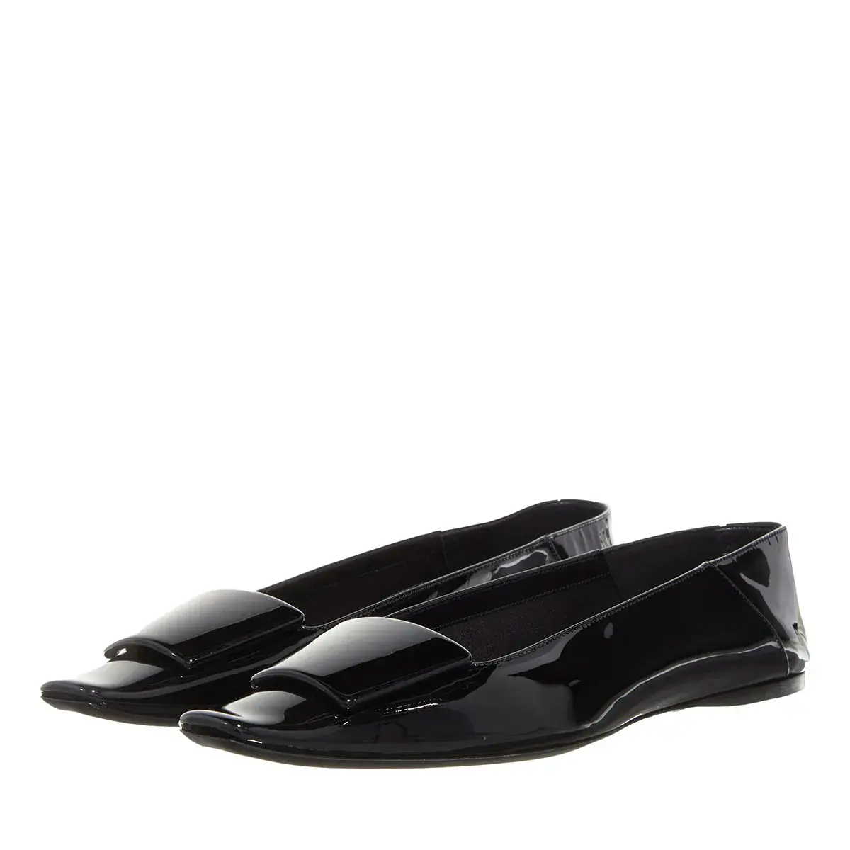 Elegante Ballerinas aus Lackleder mit Riemchen