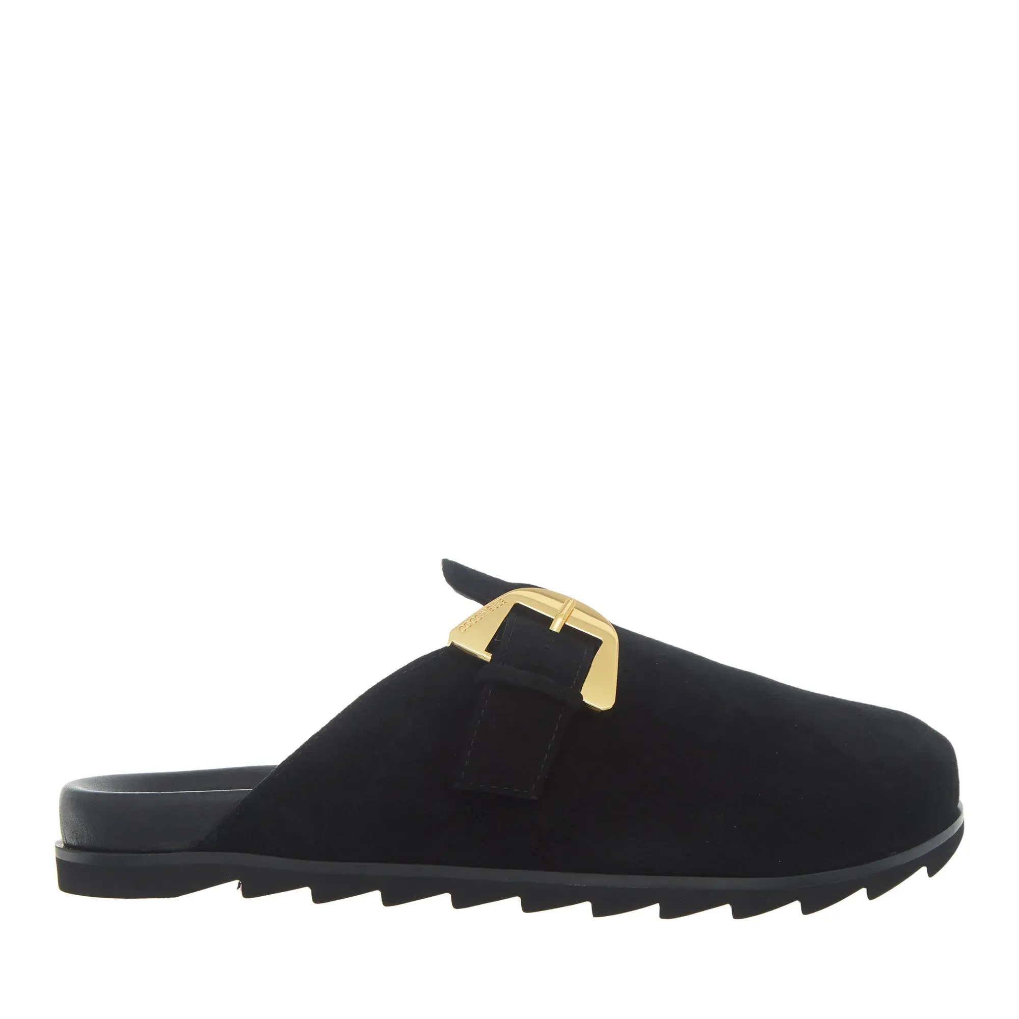 Suede Pantoletten mit Schnallendetail