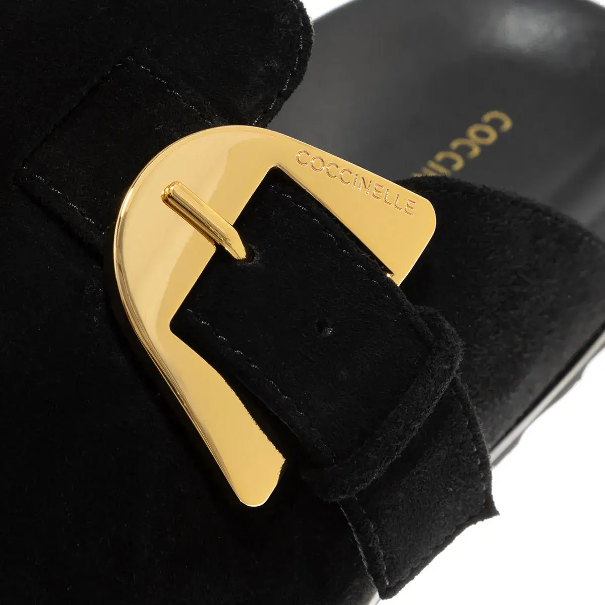 Suede Pantoletten mit Schnallendetail