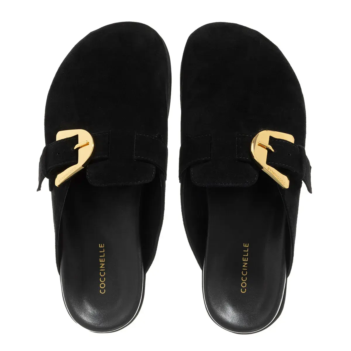 Suede Pantoletten mit Schnallendetail