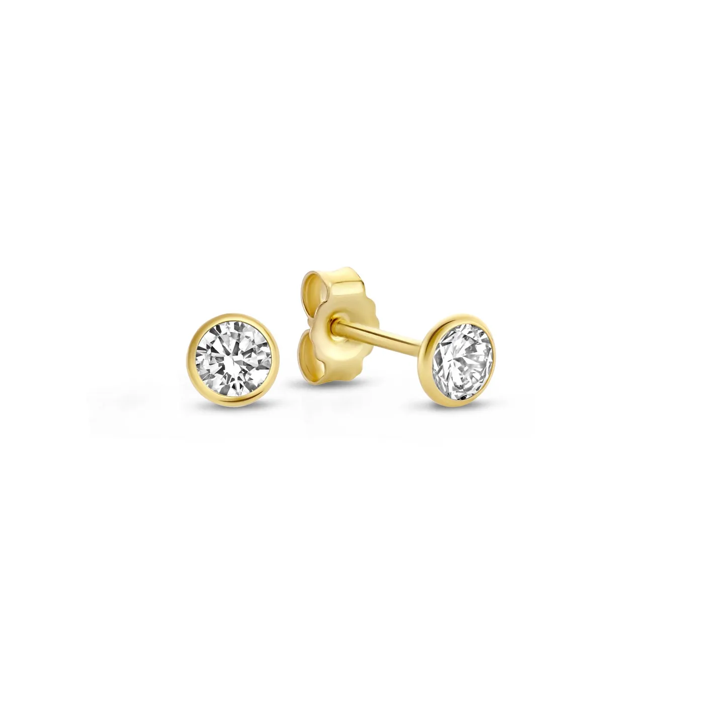 Klassisches Gold Creolen und Ohrstecker Set