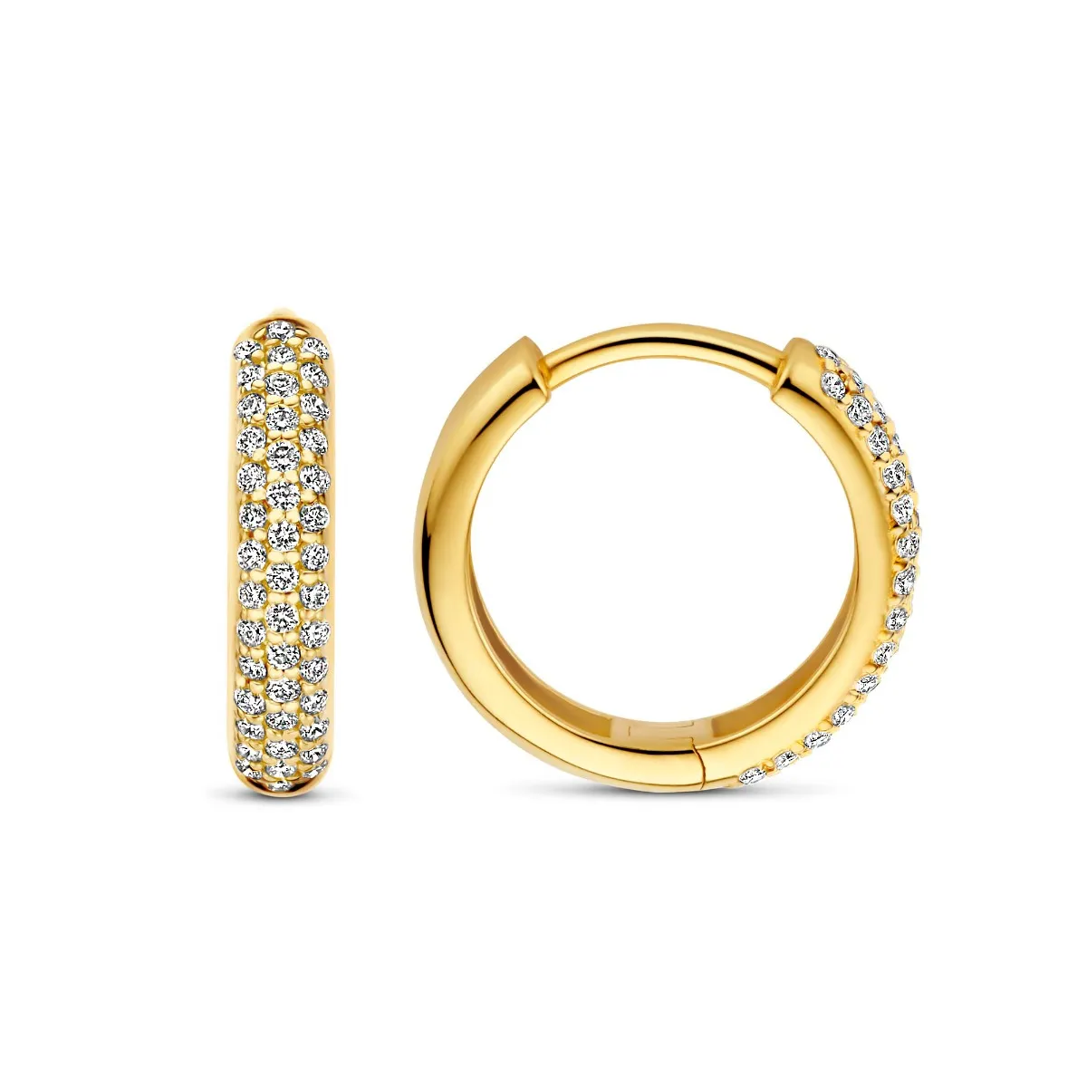Funkelnde goldene Creolen