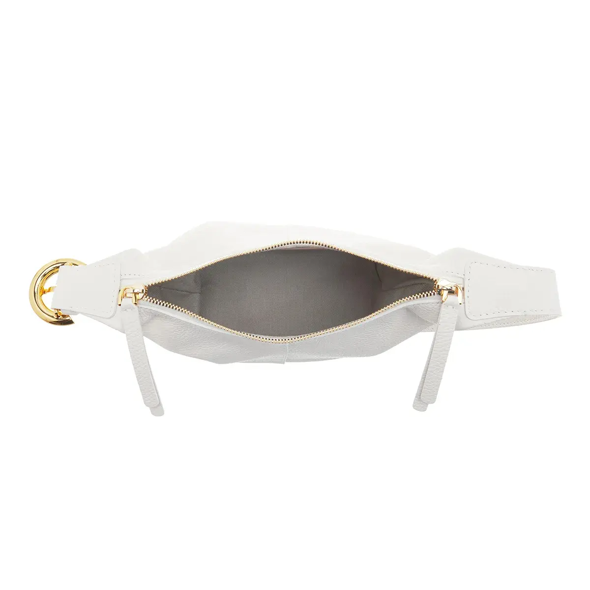 Fernanda weiße Hobo-Tasche aus Leder