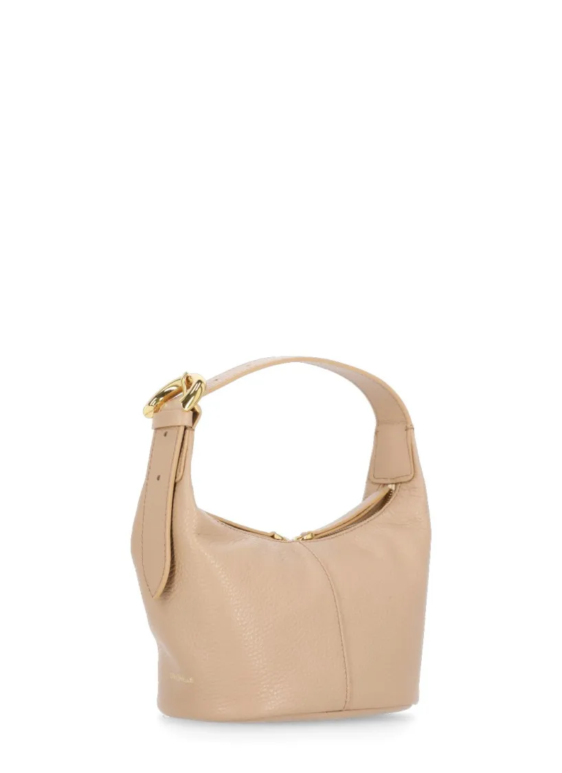 Strukturierte Schultertasche aus Leder