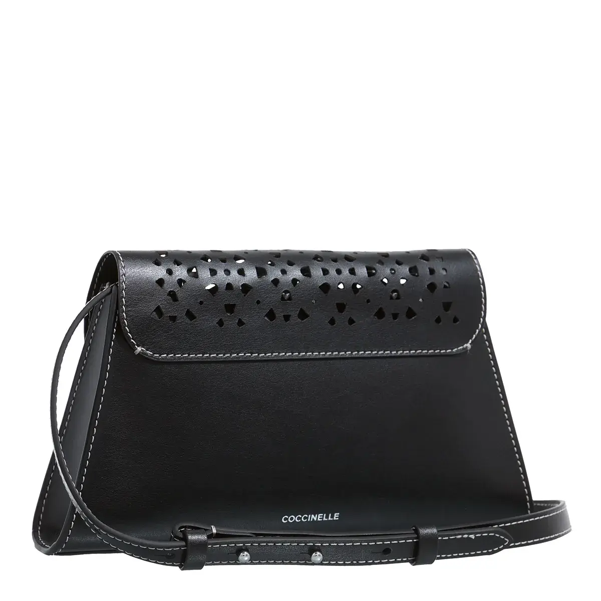 Schultertasche aus gelochtem Leder