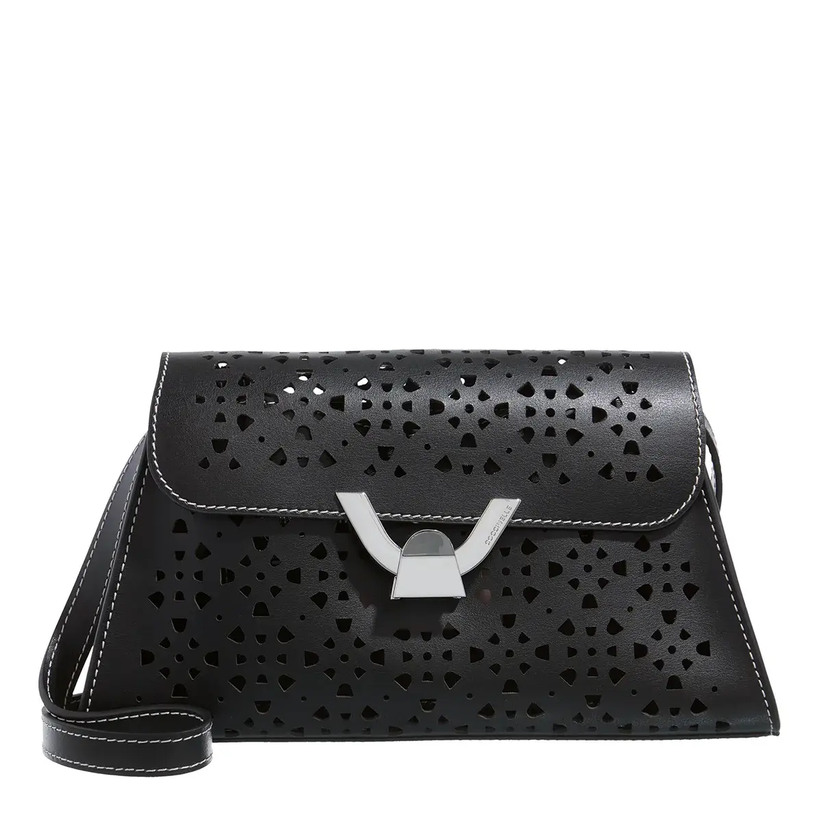 Schultertasche aus gelochtem Leder