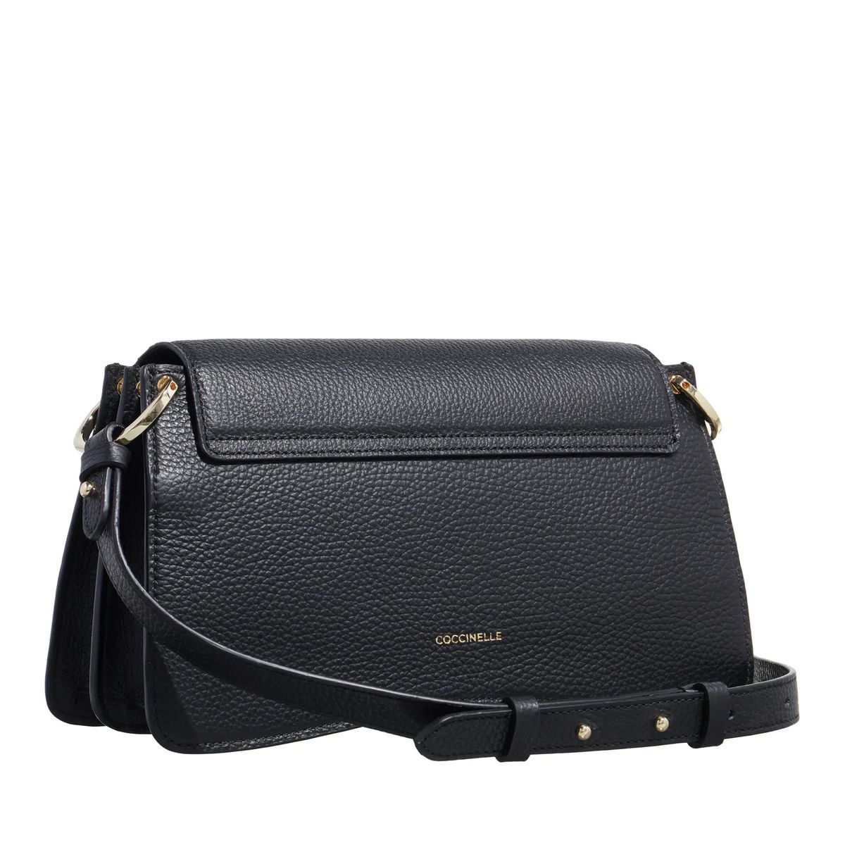 Elegante schwarze Lederschultertasche
