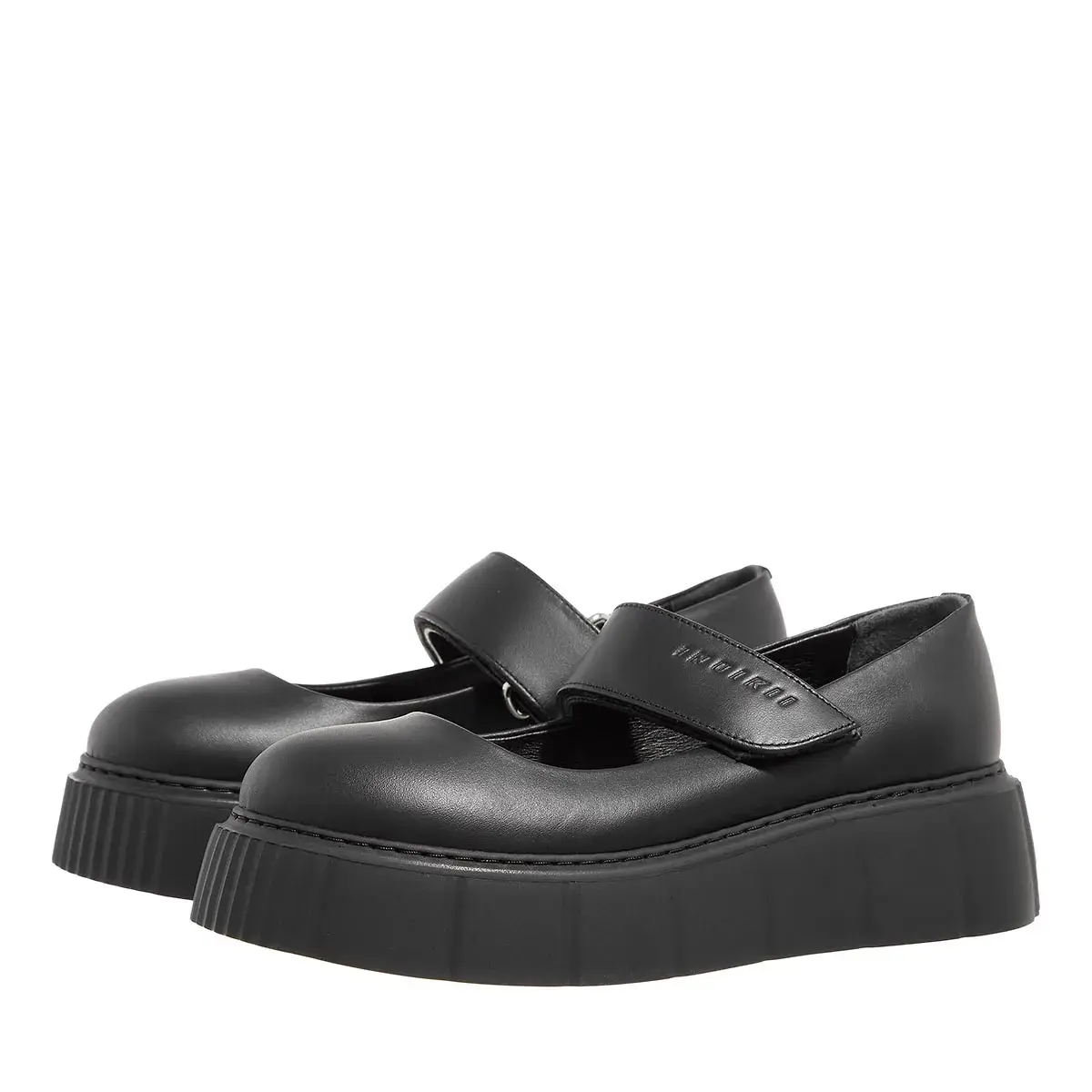 Schwarze Mary Jane Schuhe mit Plateau
