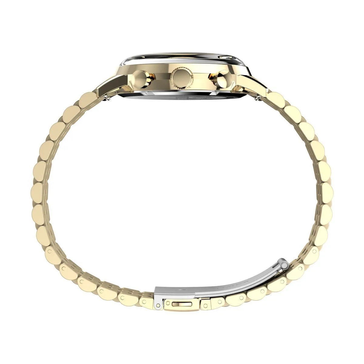 Goldfarbene Chronographenuhr mit schwarzem Zifferblatt