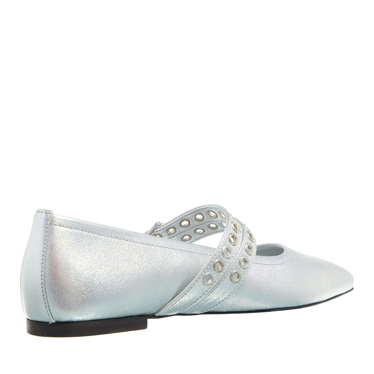 Silberne Metallic Mary Jane Ballerinas