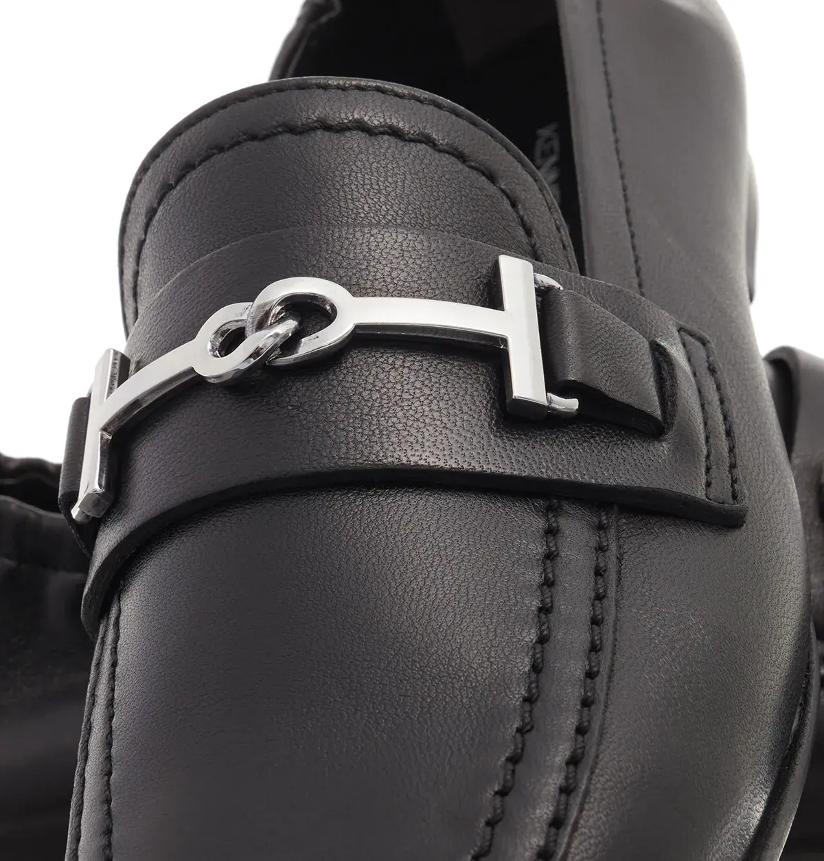 Schwarze Leder Horsebit Slipper