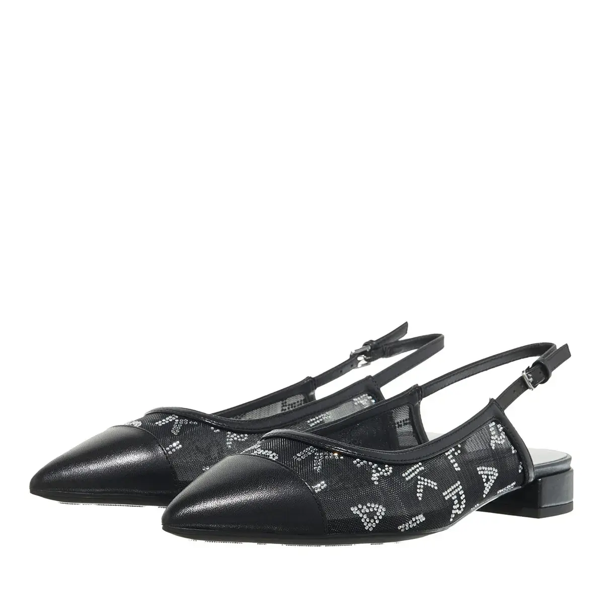 Mit Strass verzierte Slingback-Ballerinas