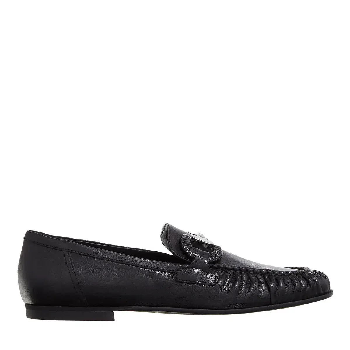 Elegante Lederloafer mit Broschen-Detail