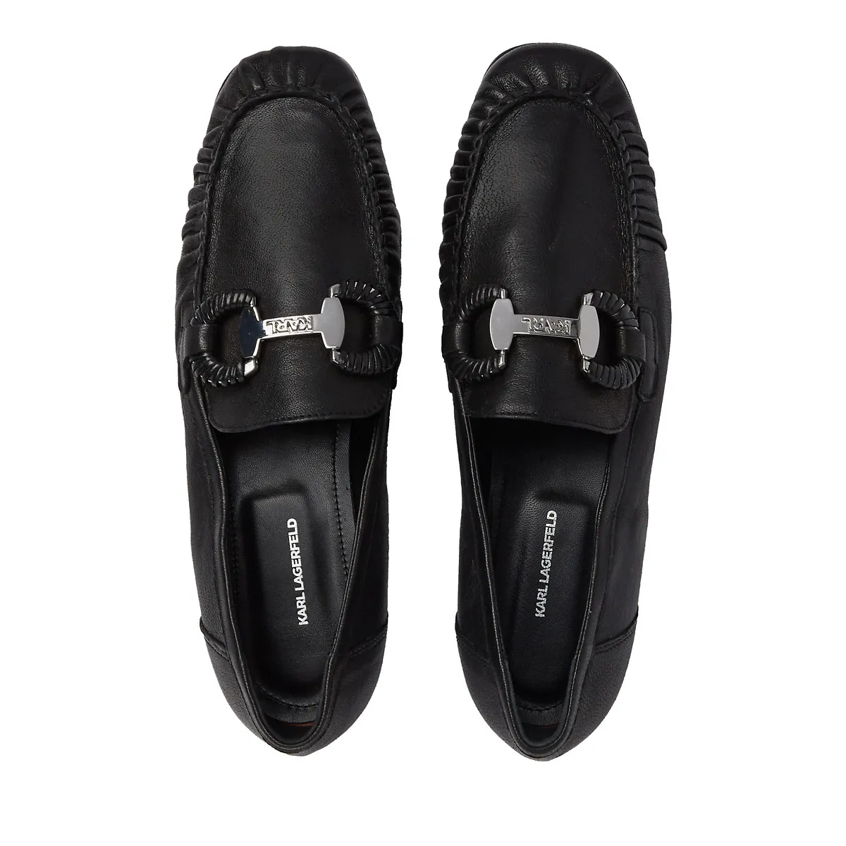 Elegante Lederloafer mit Broschen-Detail