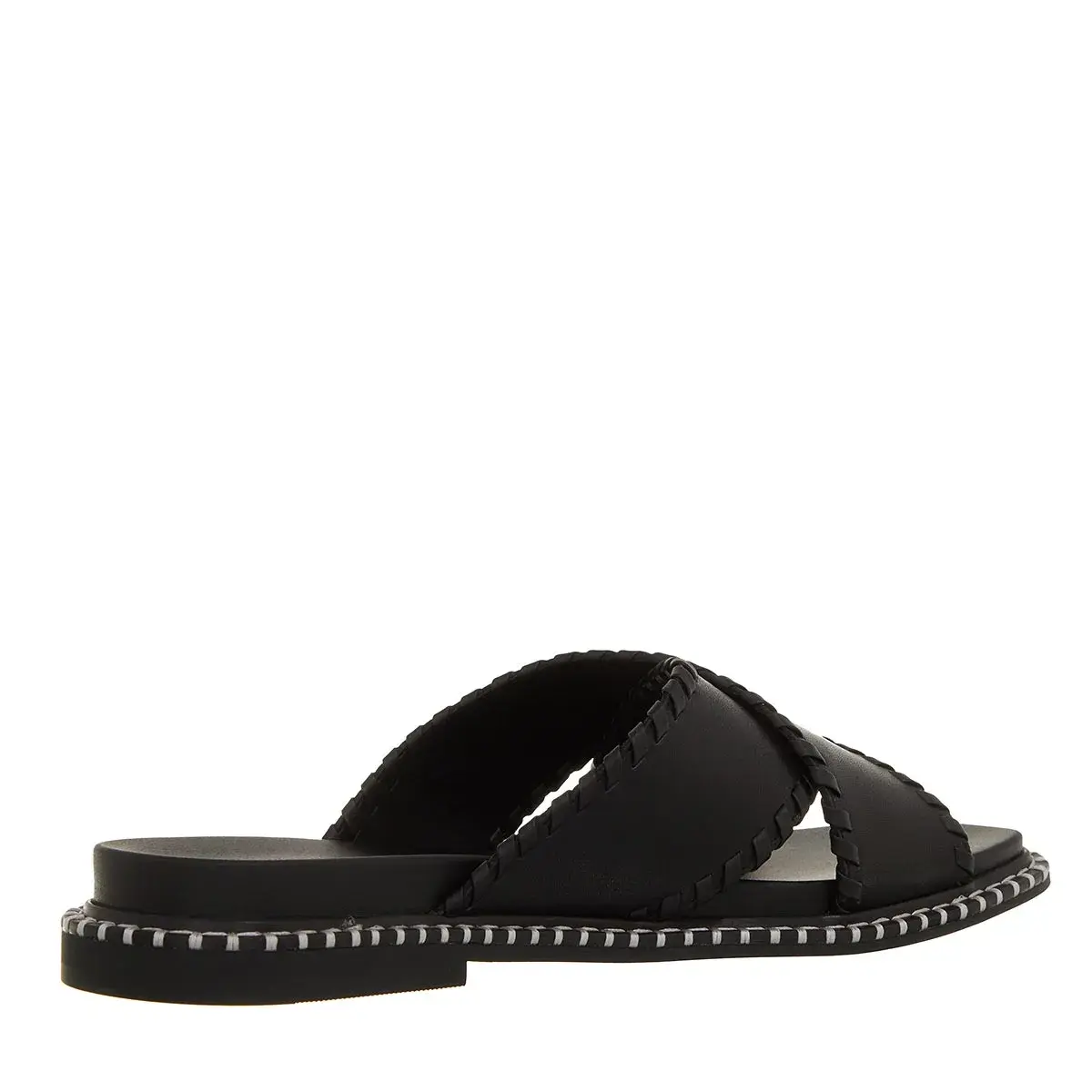 Crossover Leder-Sandalen mit Logo