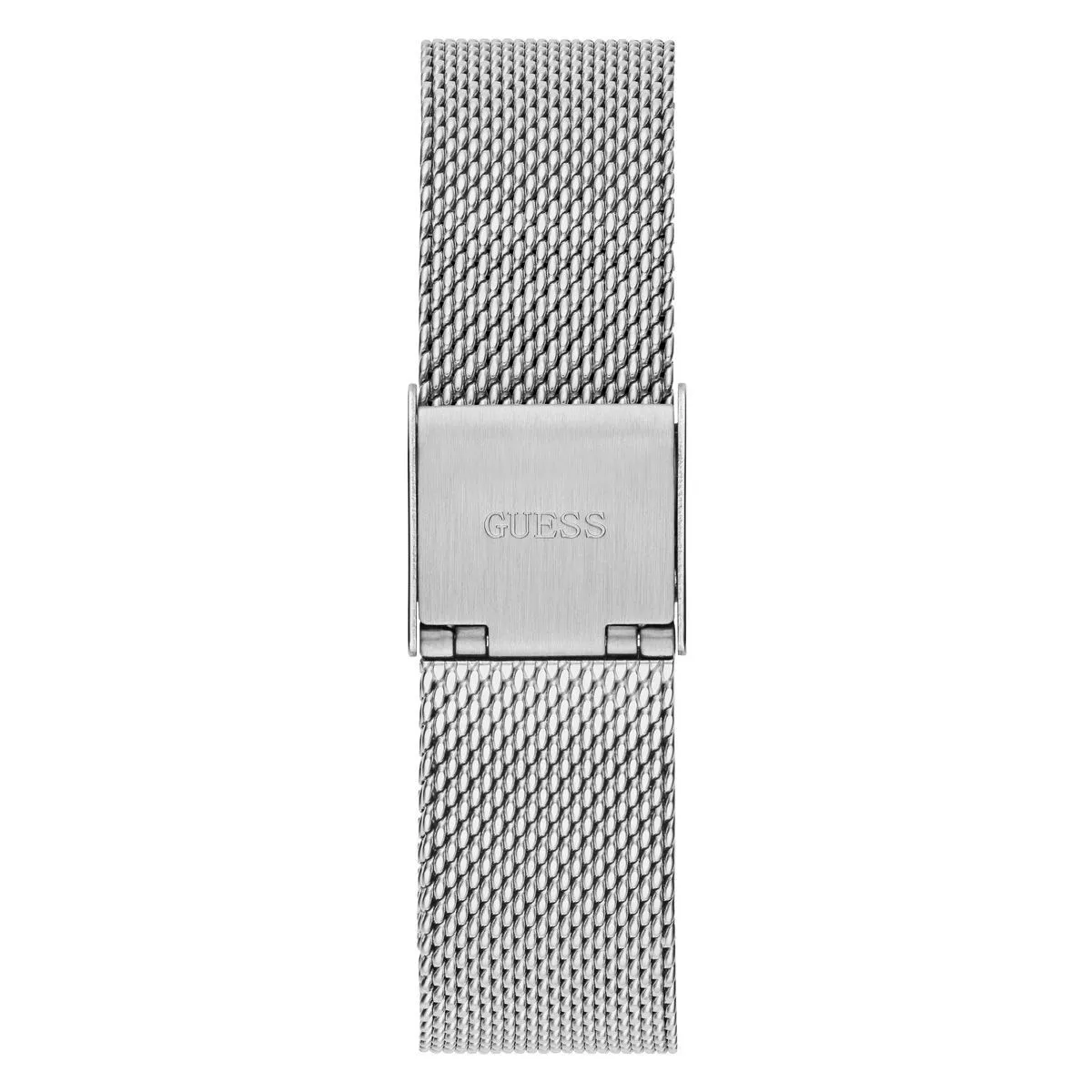 Elegante silberfarbene Mesh-Armbanduhr