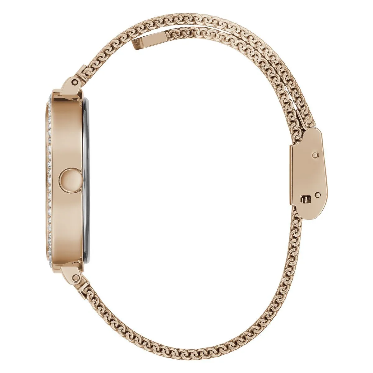 Roségoldfarbene, quadratische Uhr