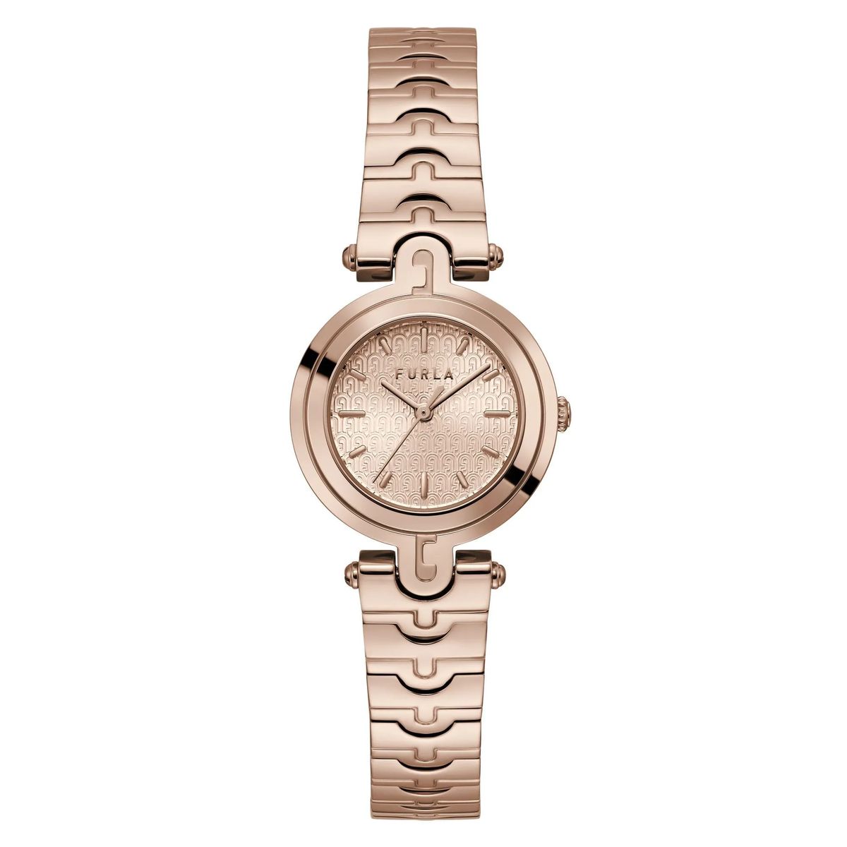 Roségoldfarbene Analog-Uhr