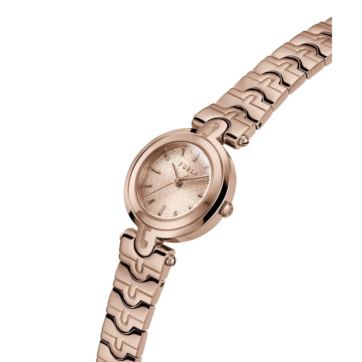Roségoldfarbene Analog-Uhr
