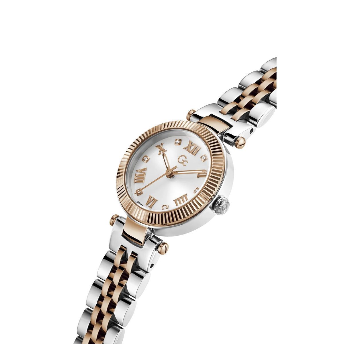 Zweifarbige Edelstahldamen-Armbanduhr