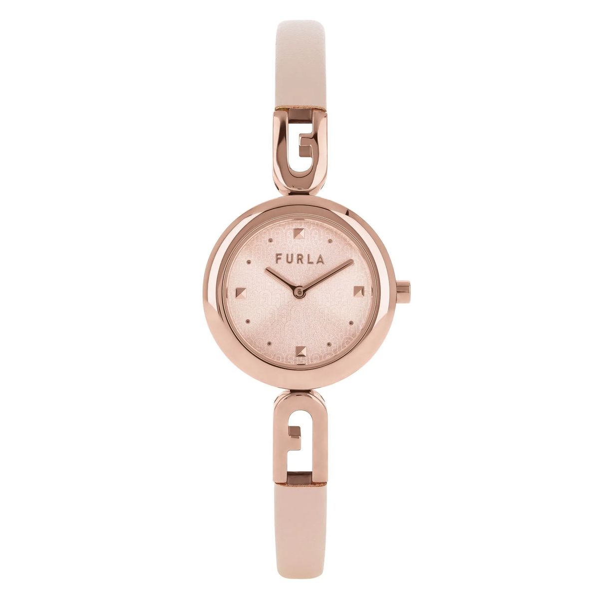 Elegante Roségoldene Lederarmbanduhr