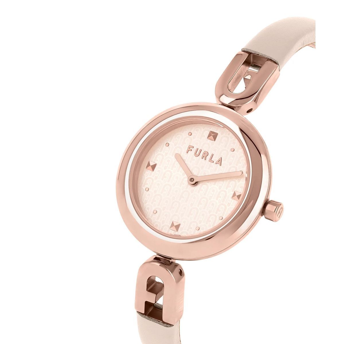 Elegante Roségoldene Lederarmbanduhr