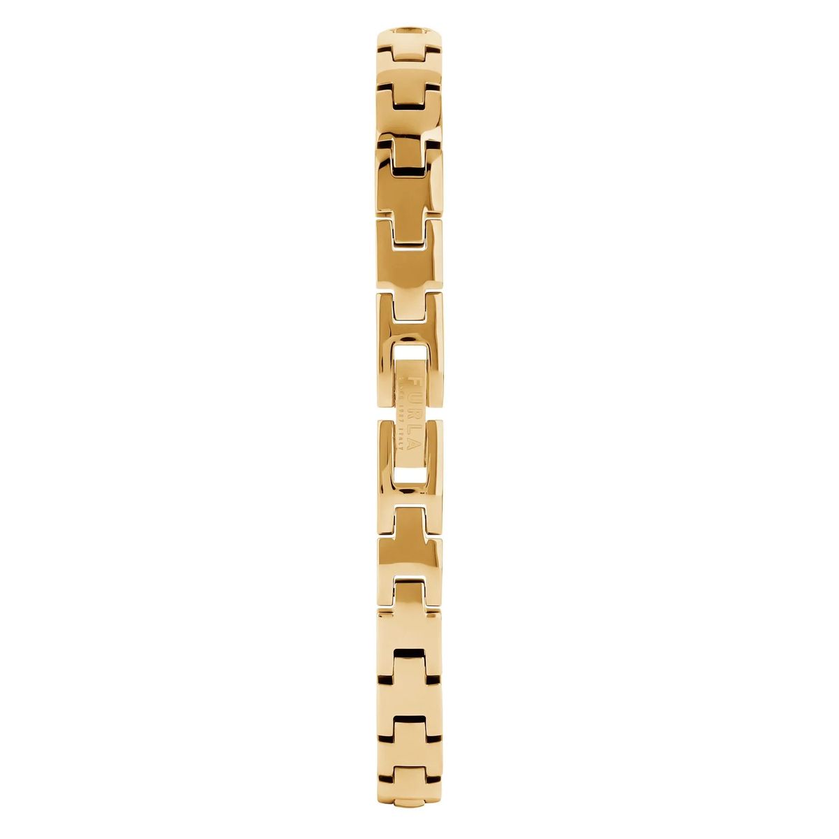 Orangefarbene Armbanduhr mit Lederarmband