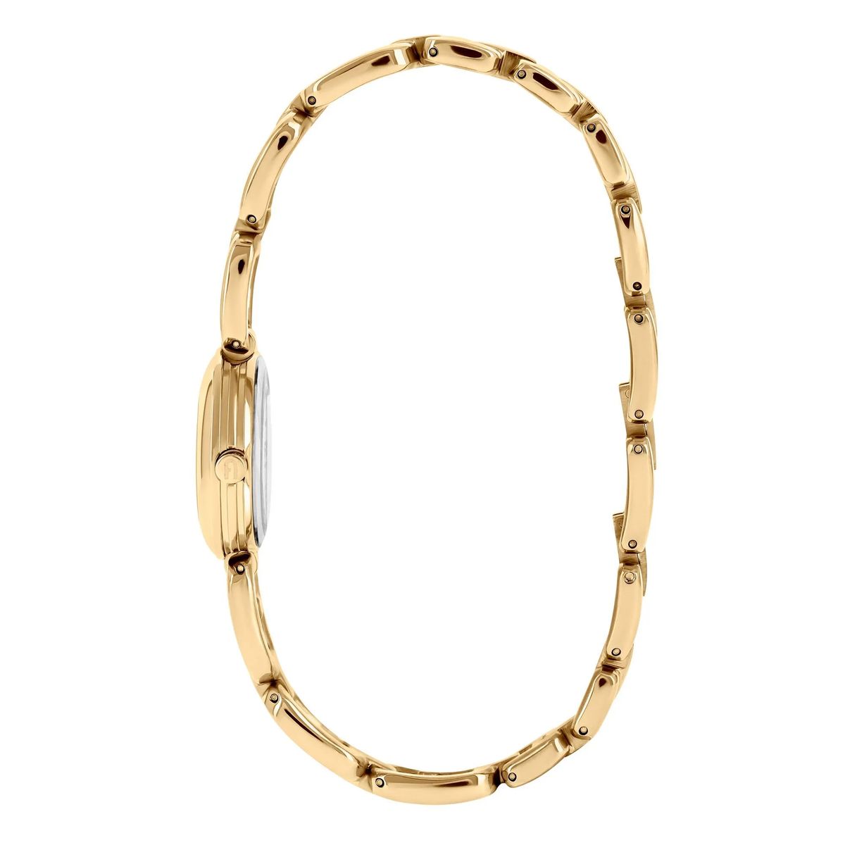Goldfarbene Analoguhr mit Kettenarmband