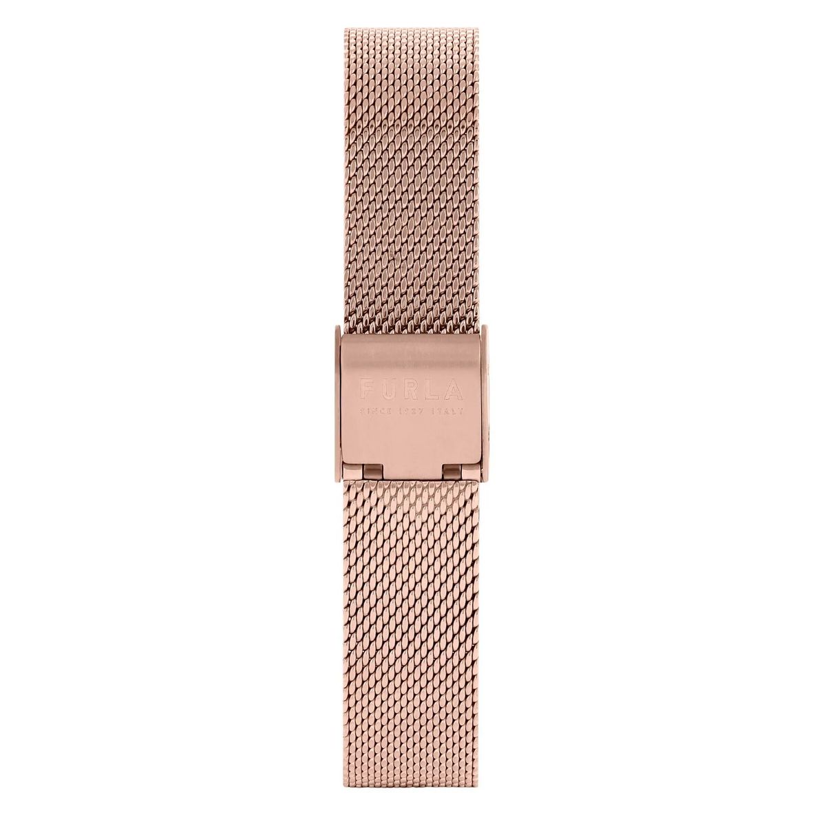 Quadratische roségoldfarbene Mesh-Uhr