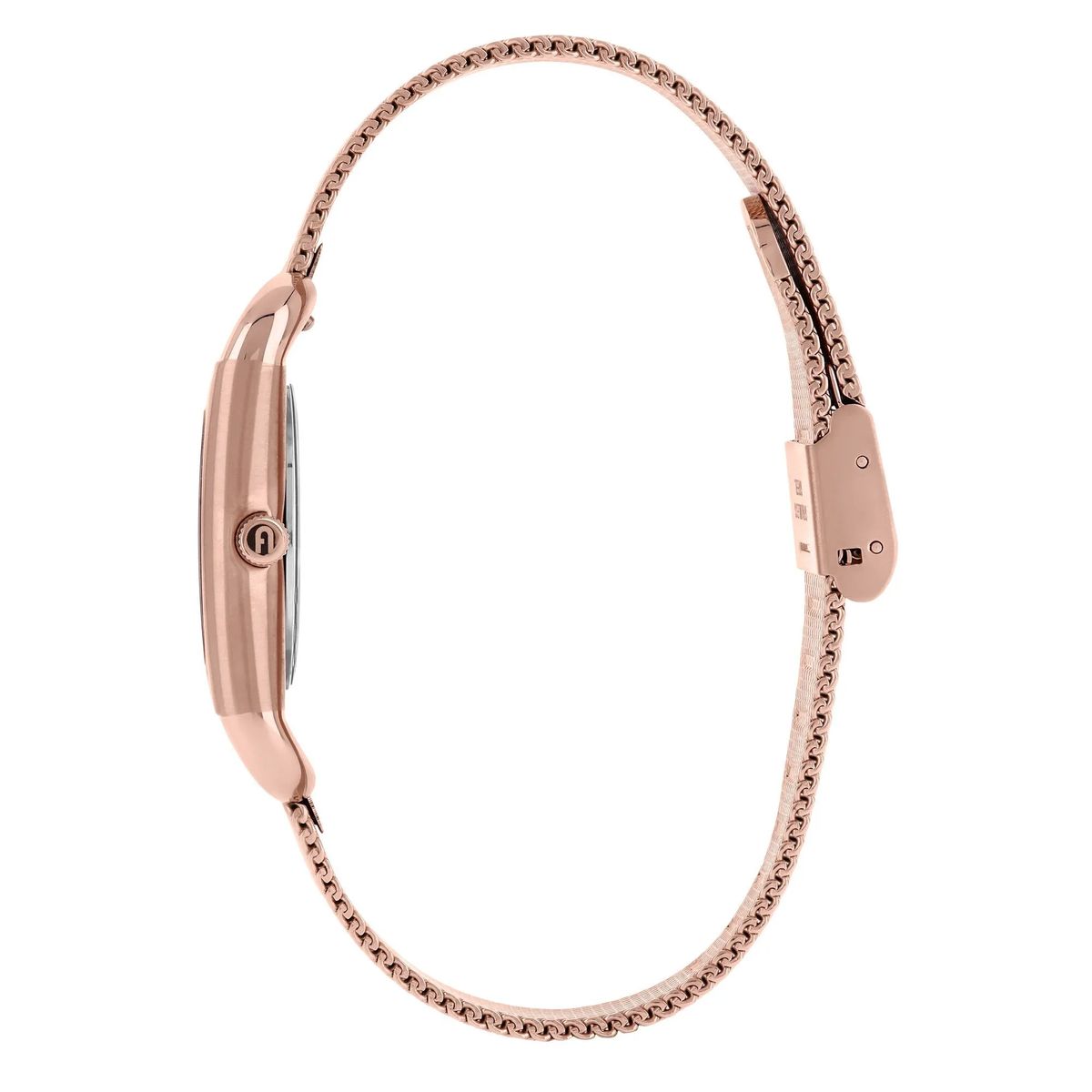 Quadratische roségoldfarbene Mesh-Uhr