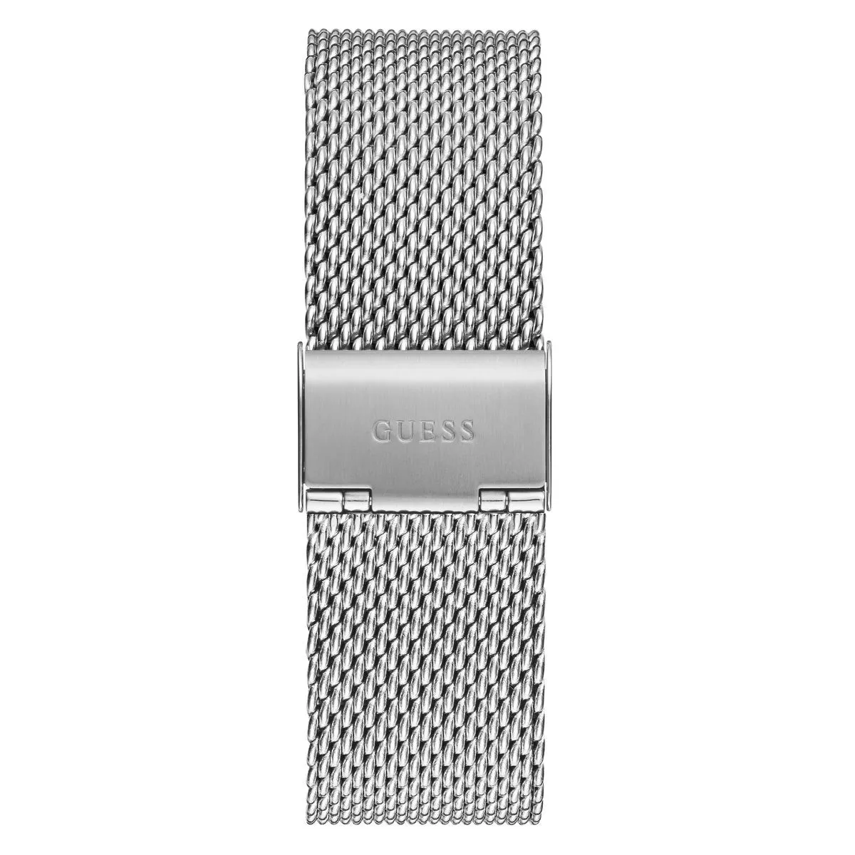 Silberfarbene Uhr mit Mesh-Armband