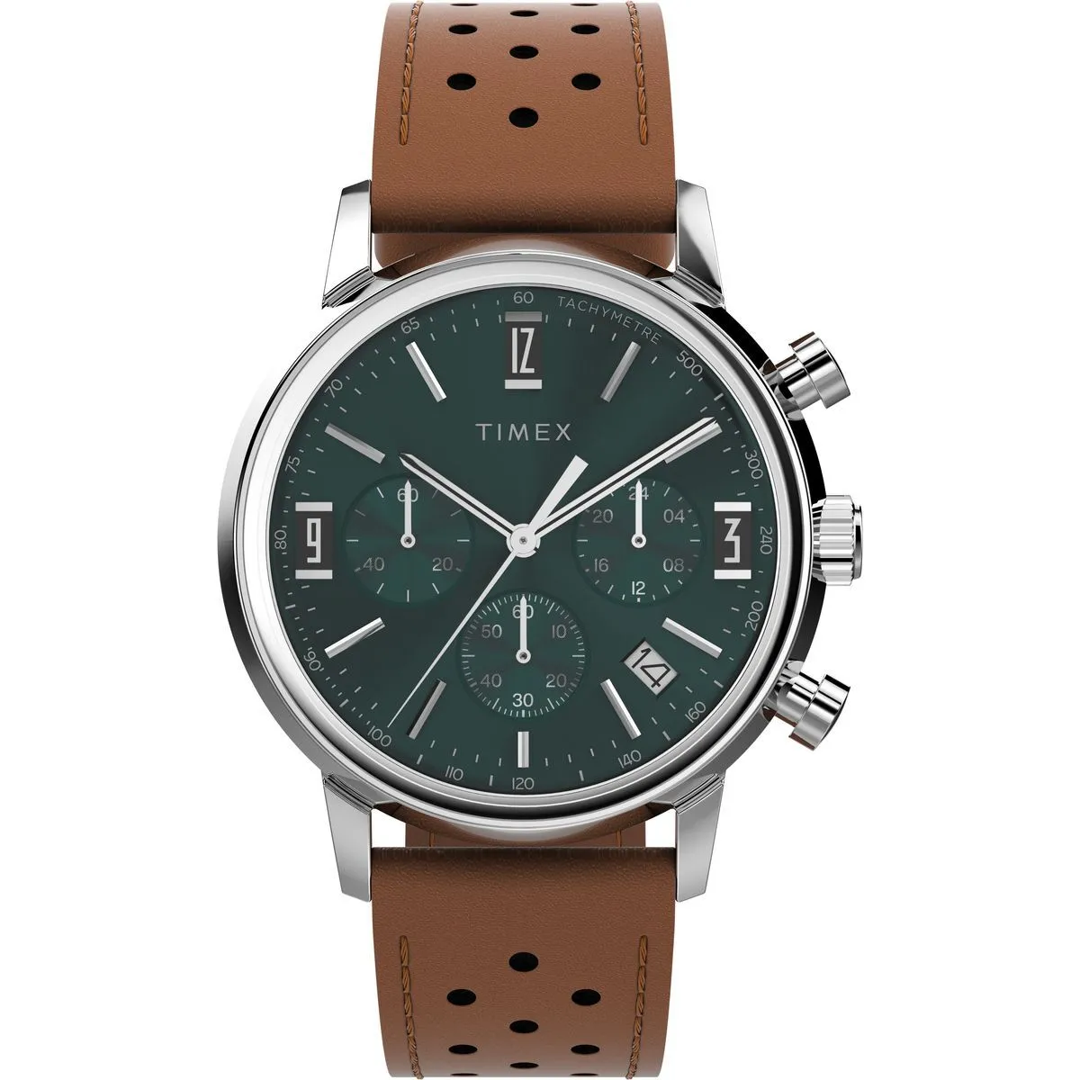 Elegante Chronograph-Uhr mit Lederarmband