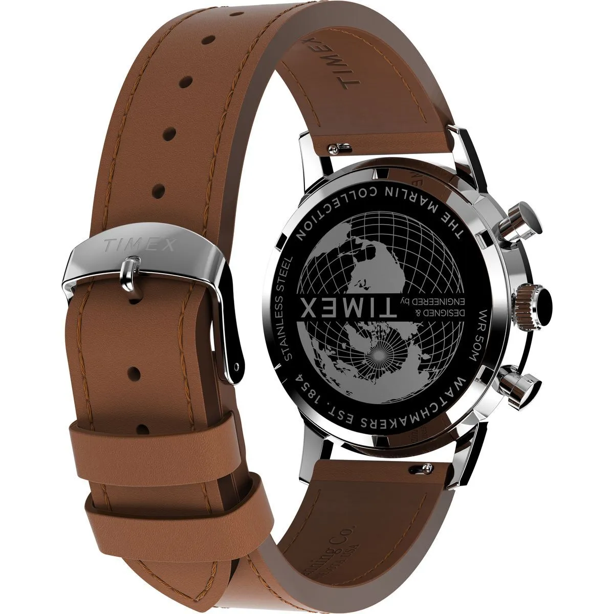 Elegante Chronograph-Uhr mit Lederarmband