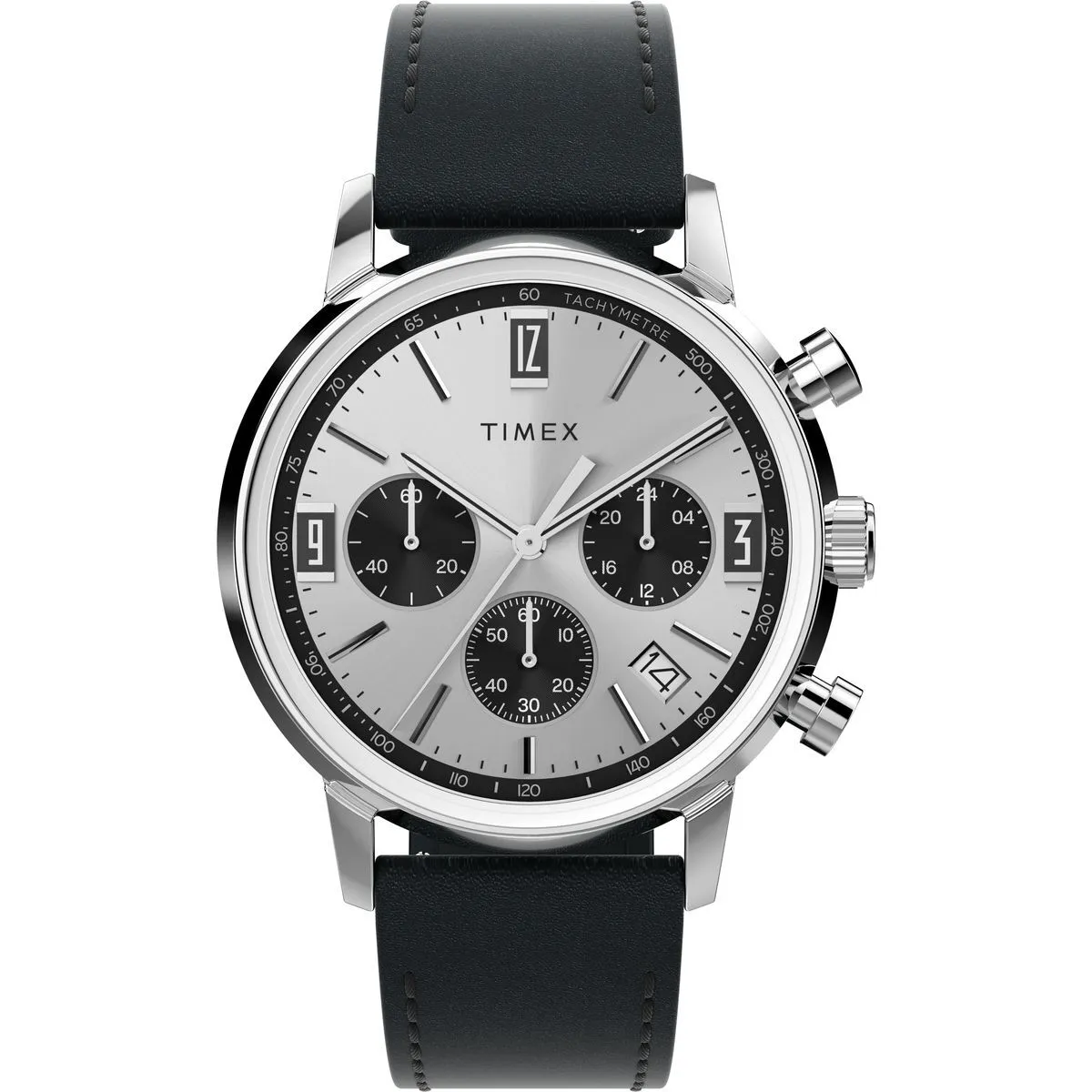 Klassische Chronographenuhr mit Lederarmband