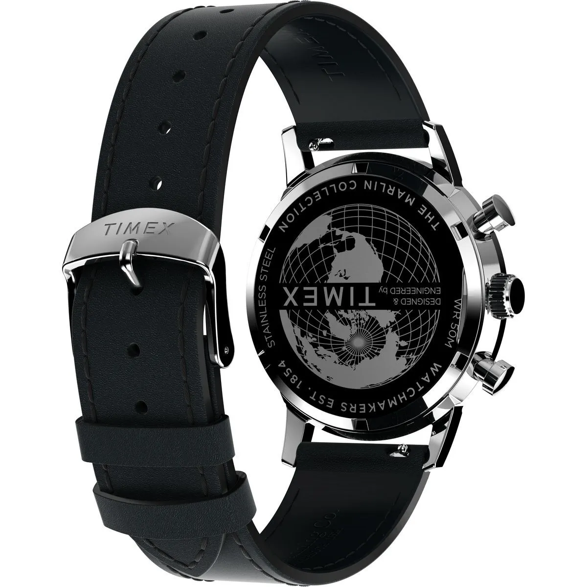 Klassische Chronographenuhr mit Lederarmband