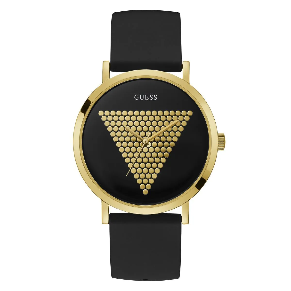 Schwarze Uhr mit goldenen Akzenten