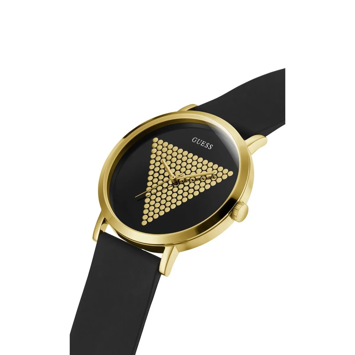 Schwarze Uhr mit goldenen Akzenten