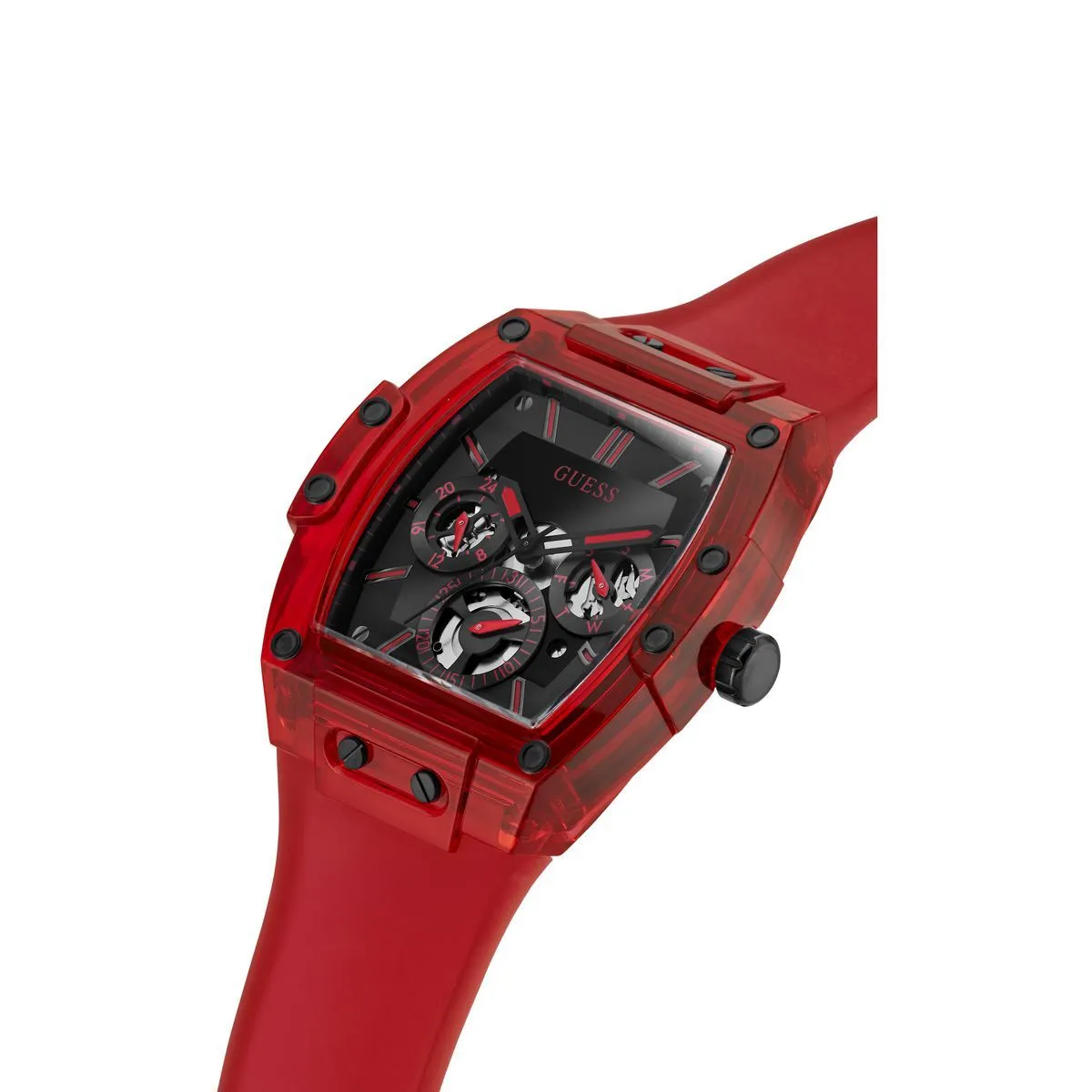 Sportliche rote Silikon Analog Uhr