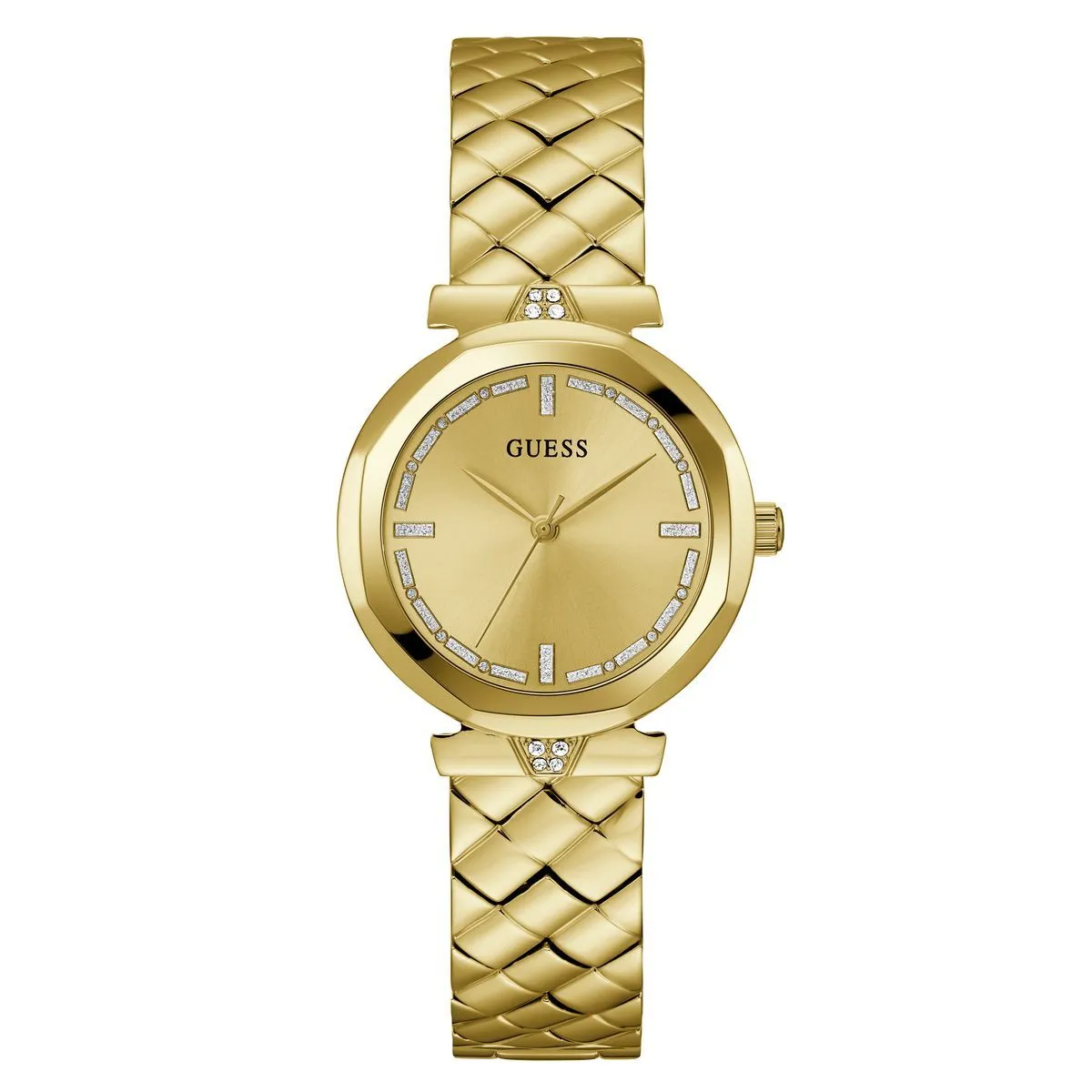 Goldfarbene Metallarmbanduhr