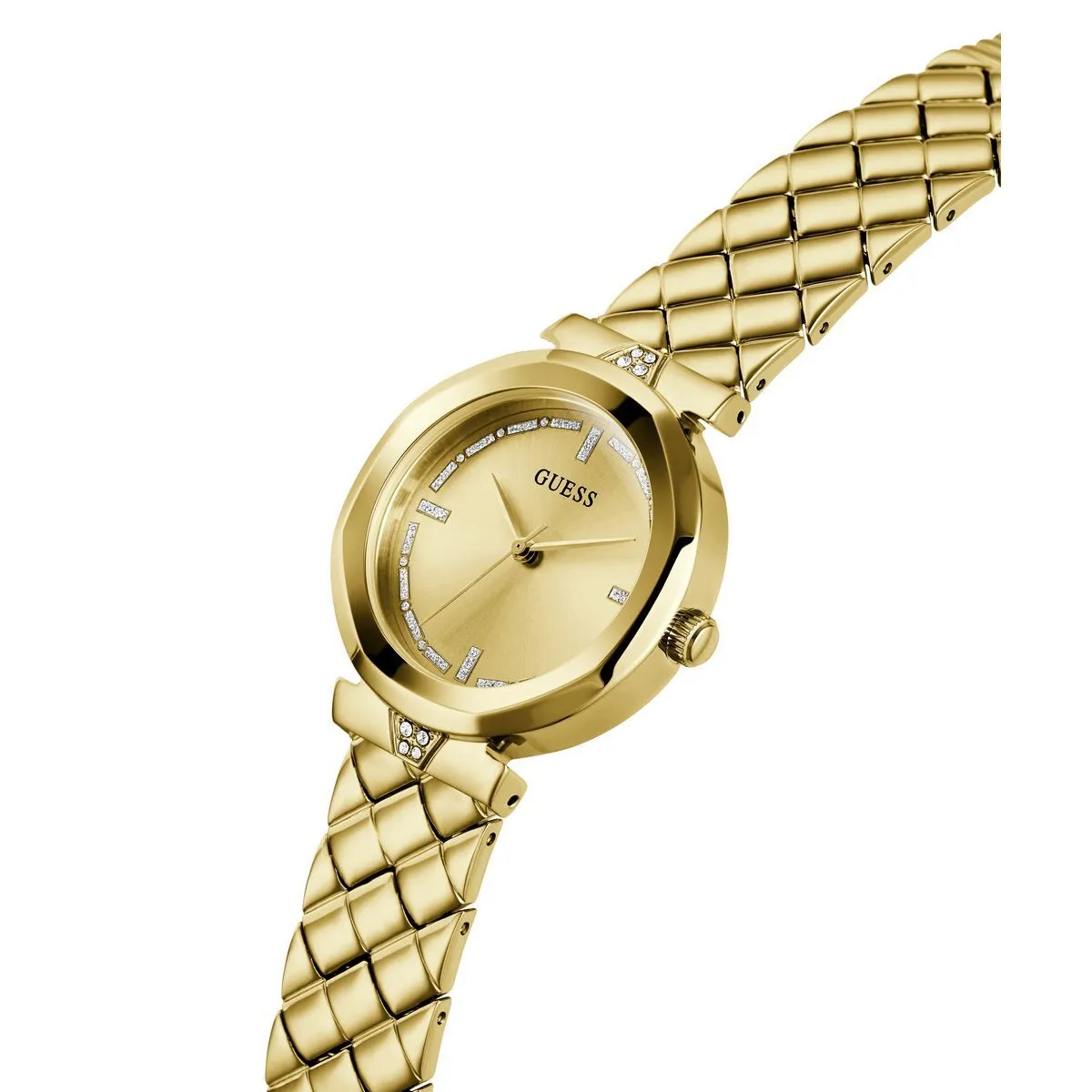 Goldfarbene Metallarmbanduhr