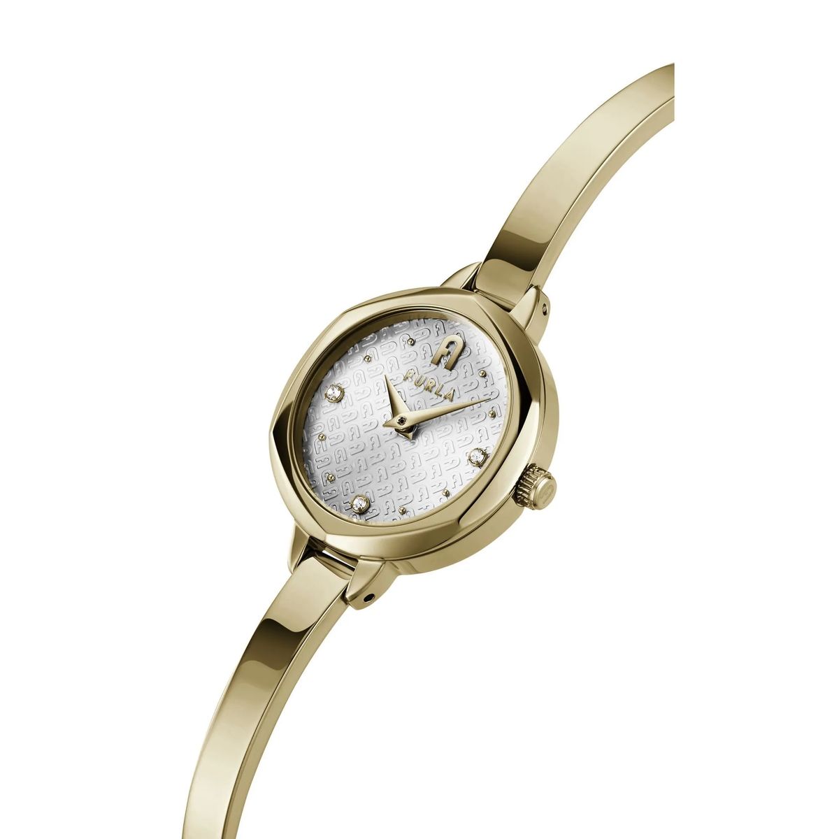 Goldfarbene Damen-Armreif-Uhr
