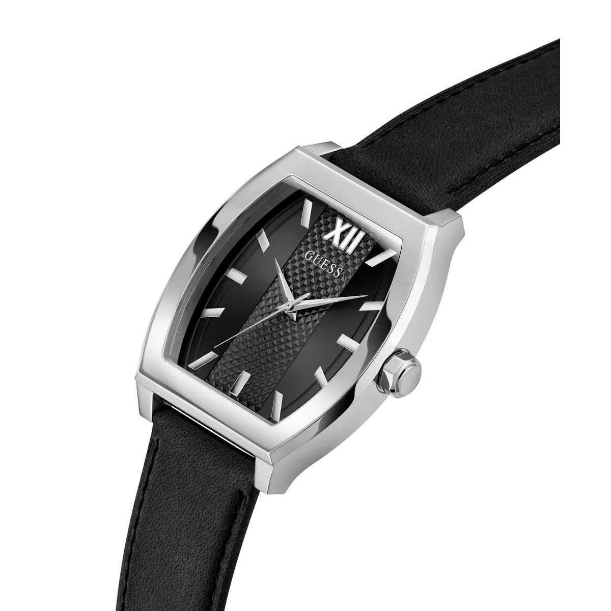 Schwarzes Leder Uhrenarmband mit Schnalle