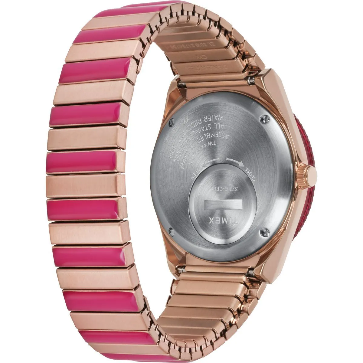 Retro Pink Quarz Analoguhr