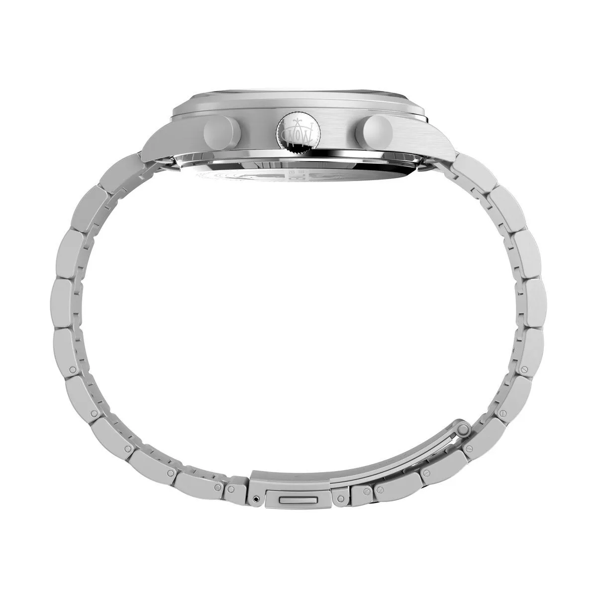Silberne Chronographenuhr aus Edelstahl