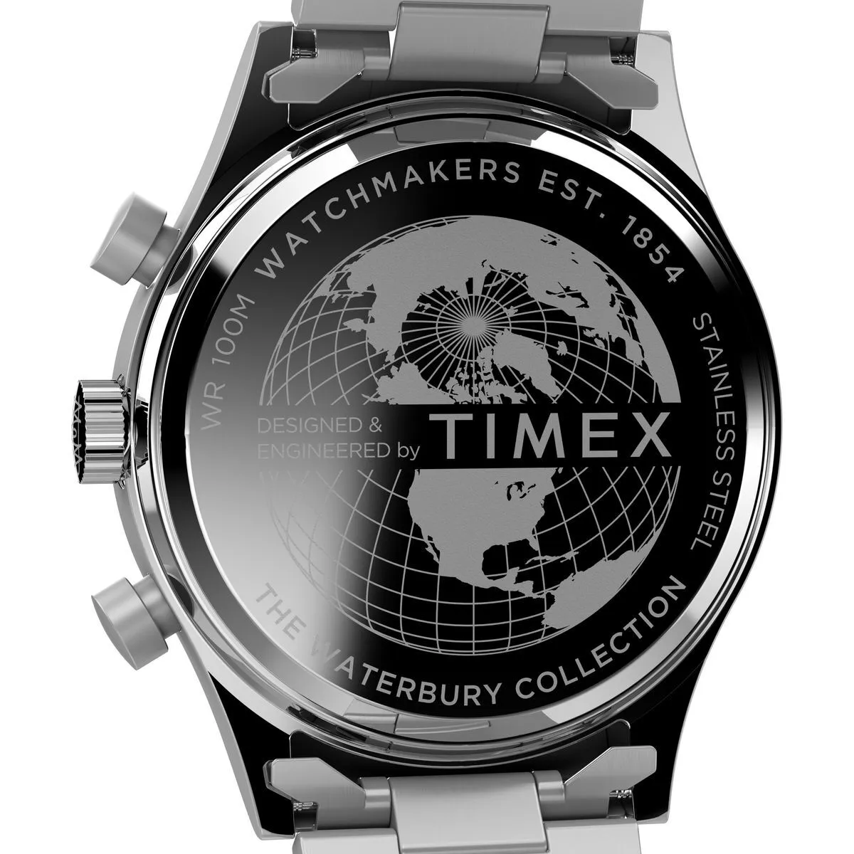 Silberne Chronographenuhr aus Edelstahl