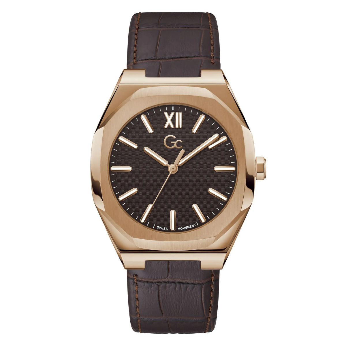 Elegante roségoldene braune Uhr
